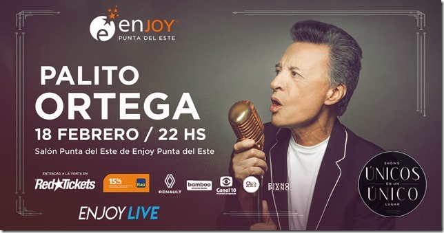 El Regreso del REY! Palito Ortega cantará el 18 de Febrero en Enjoy Punta del Este