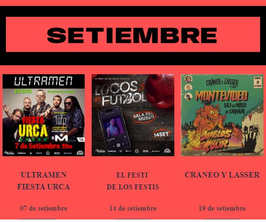 Mirá la programación de Setiembre en Sala del Museo