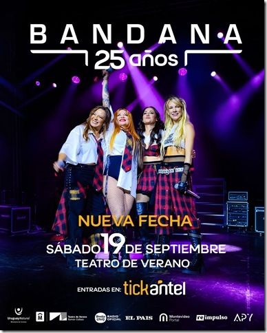 Bandana reprograma show en Uruguay y el Teatro de Verano será una fiesta primaveral
