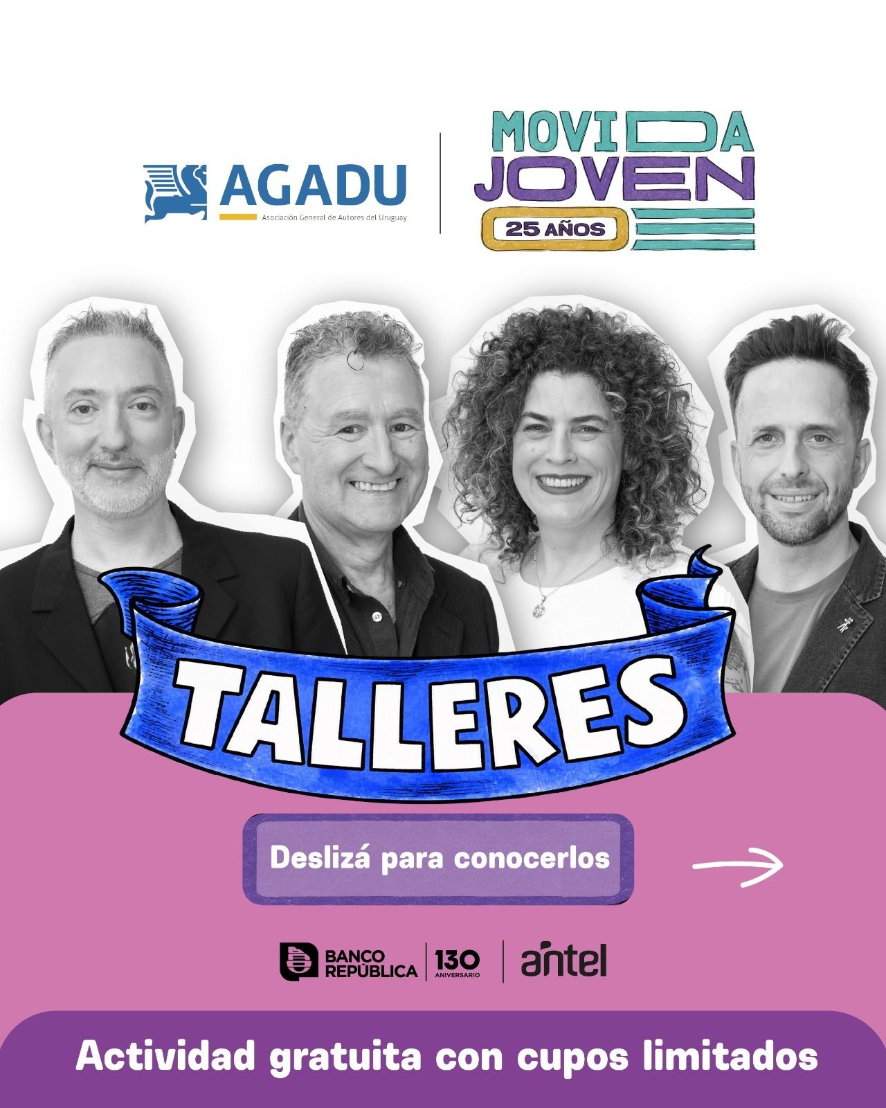 Talleres gratuitos en AGADU en el marco de la Movida Joven