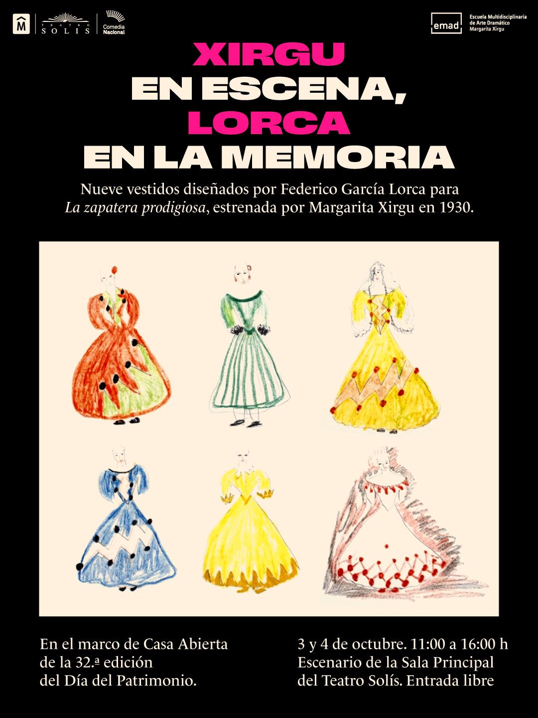 Día del Patrimonio: la Comedia Nacional exhibe vestuario diseñado por Federico García Lorca